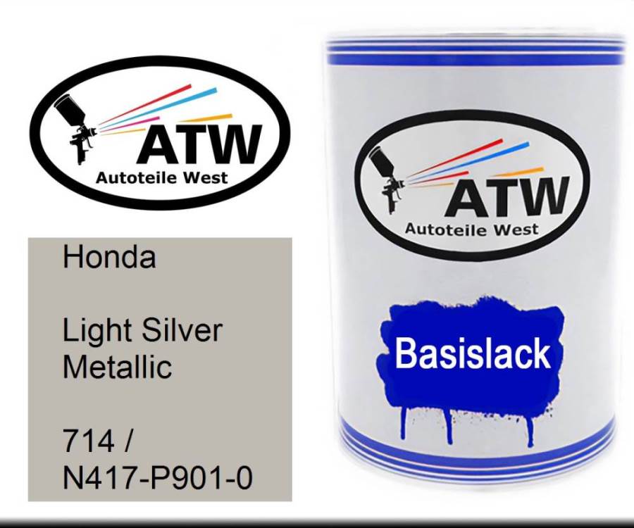 Honda, Light Silver Metallic, 714 / N417-P901-0: 500ml Lackdose, von ATW Autoteile West.